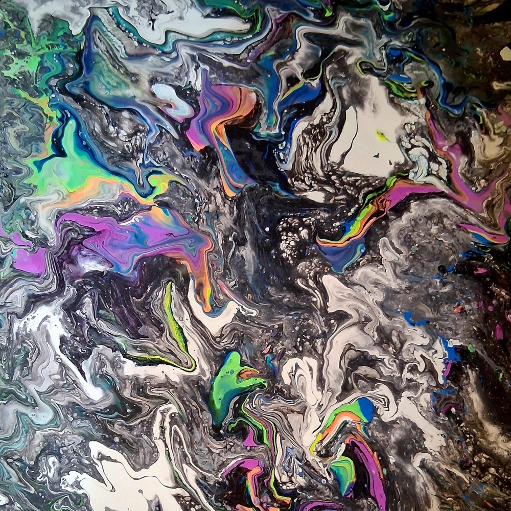 One Of A Kind Glow In The Dark Hand Painted Original 16x20 Acrylic